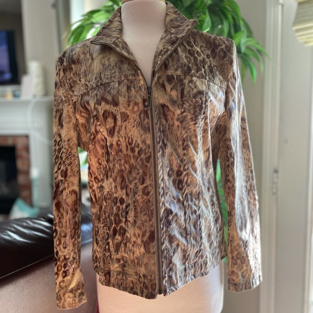 Toni Morgan snake skin print jacket size Large